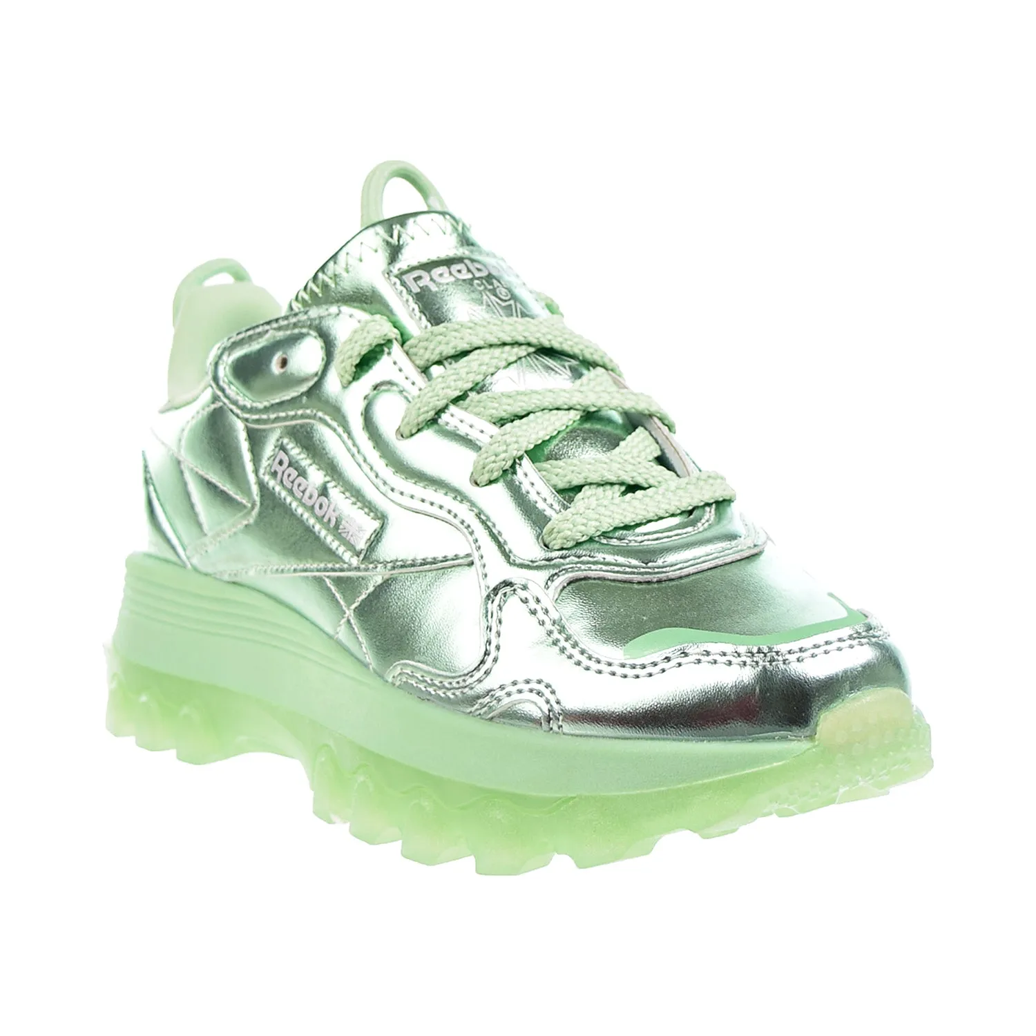 Reebok x Cardi B Classic Leather Big Kids' Shoes Semi Pixel Mint-Silver