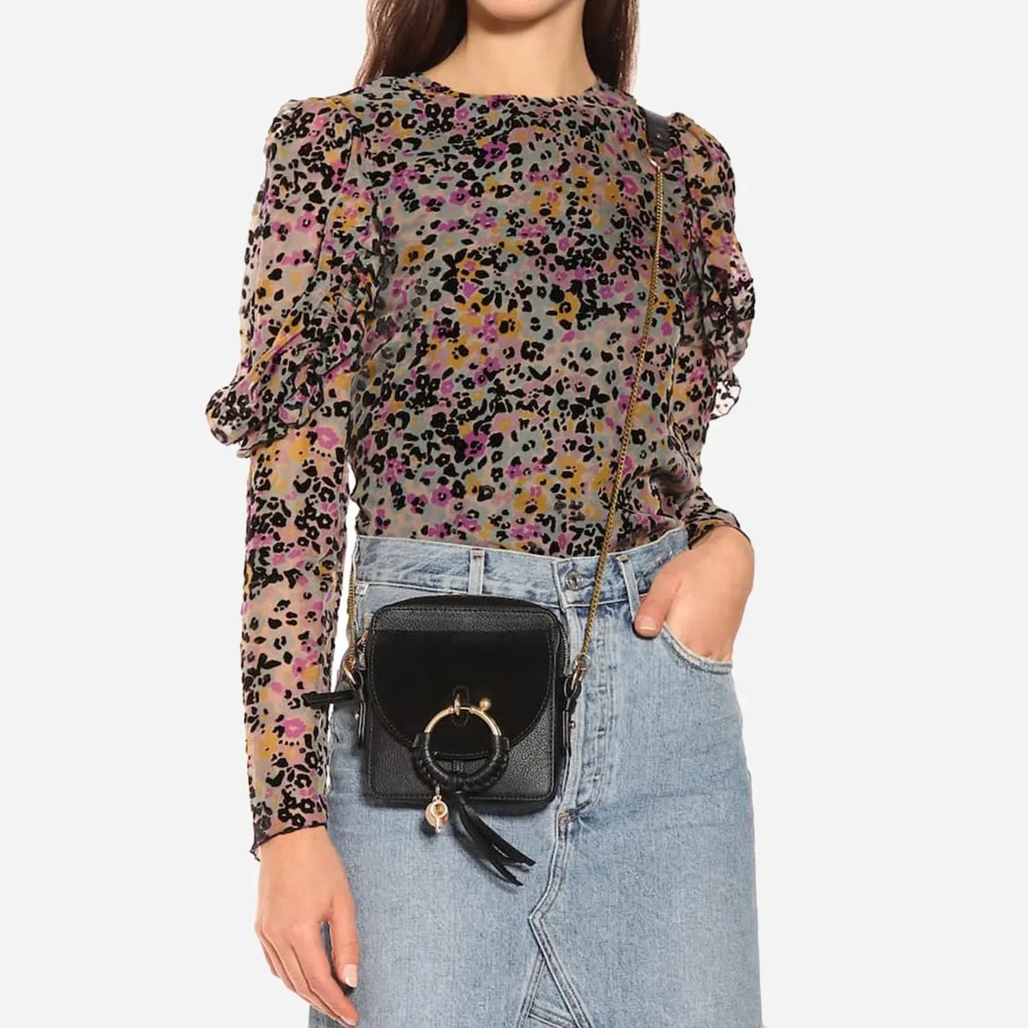 See by Chloé Mini Joan Camera Crossbody Bag Black CHS19SS994330 001
