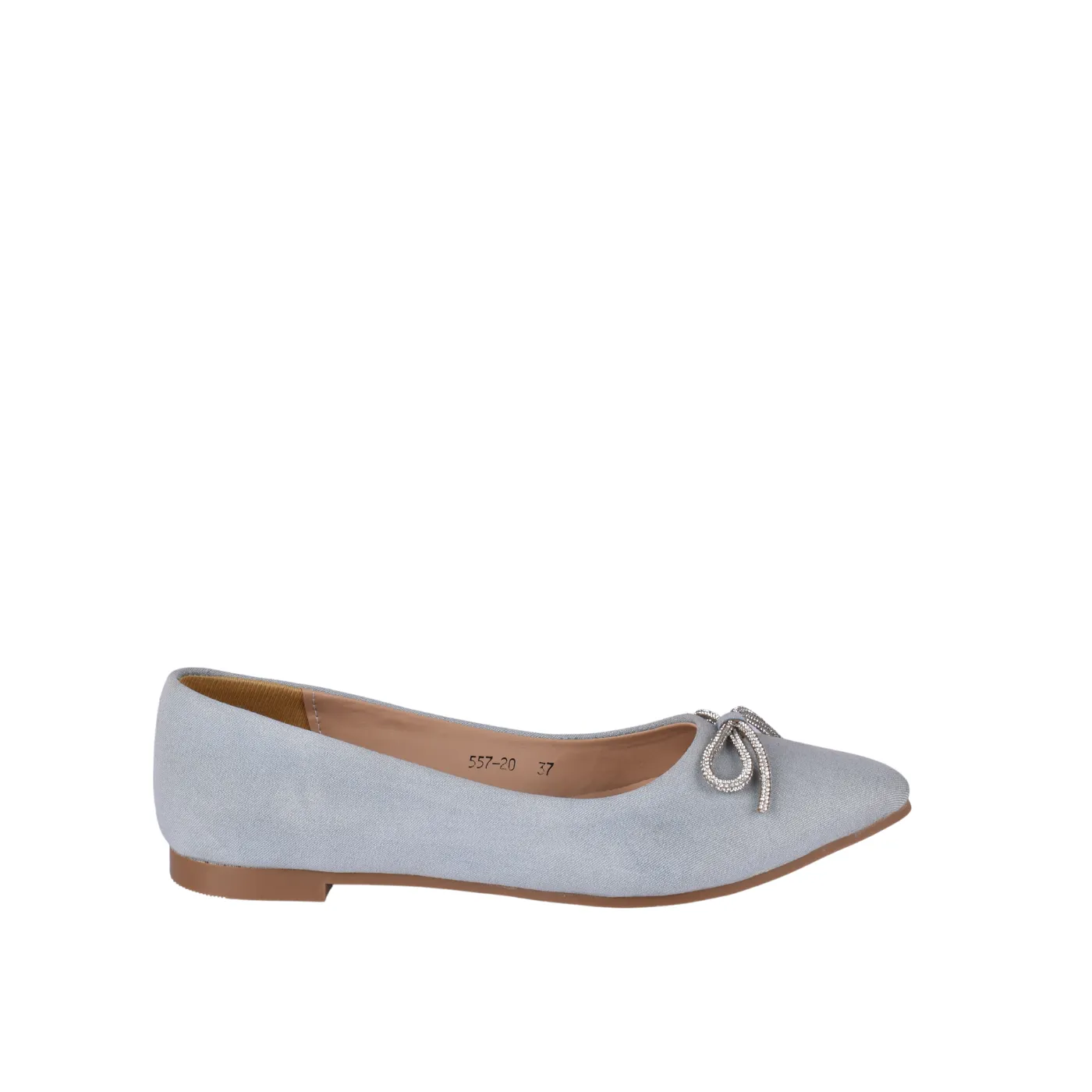Shoe Flat Embossed Leather