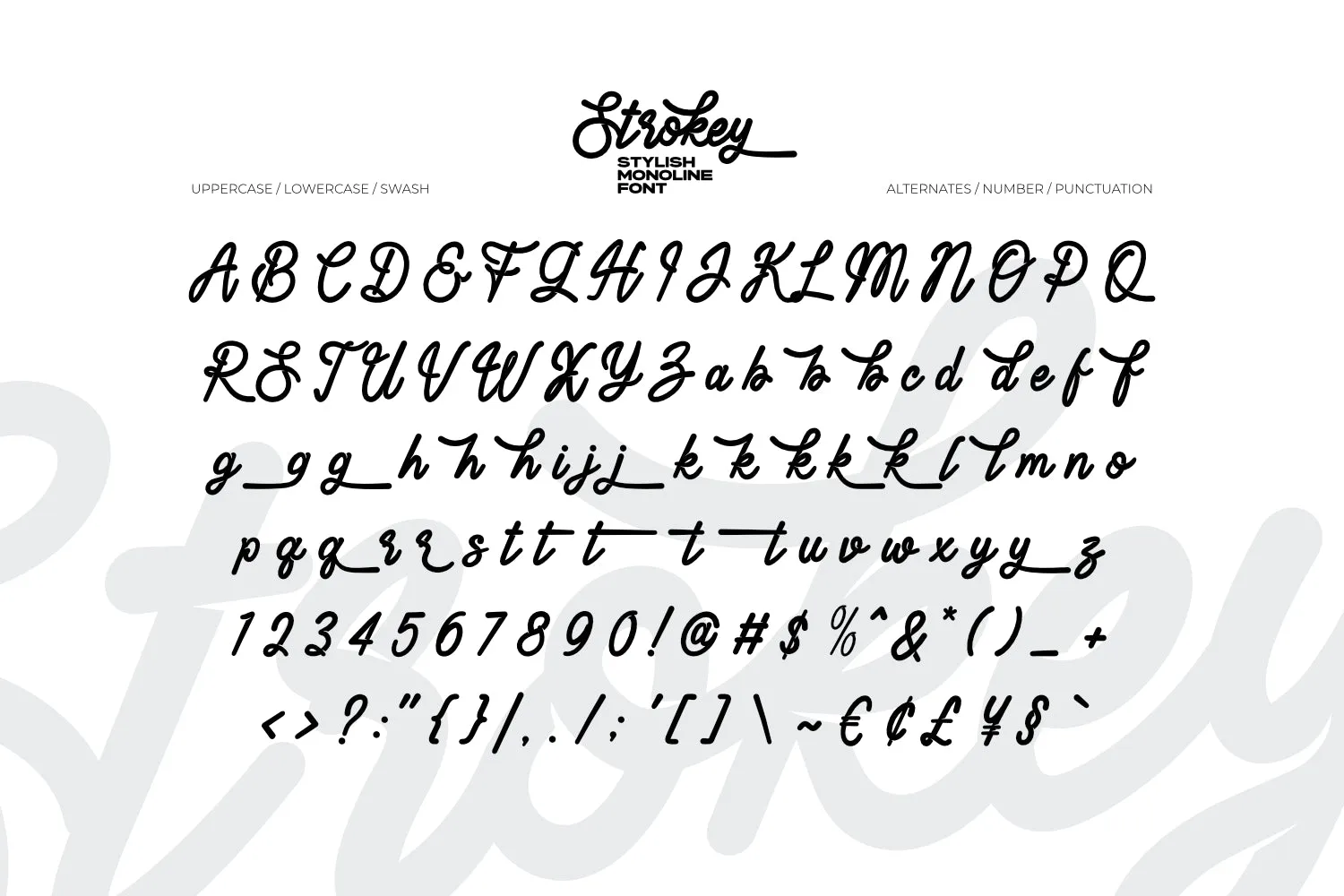 Strokey - Stylish Monoline Font
