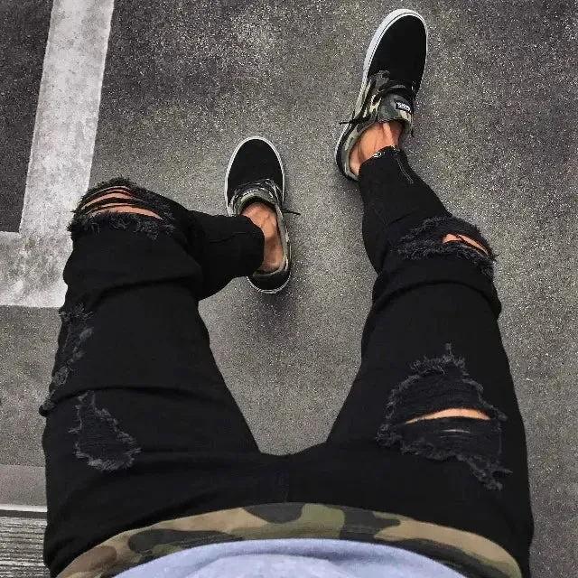 Stylish Ripped Skinny Jeans for Men