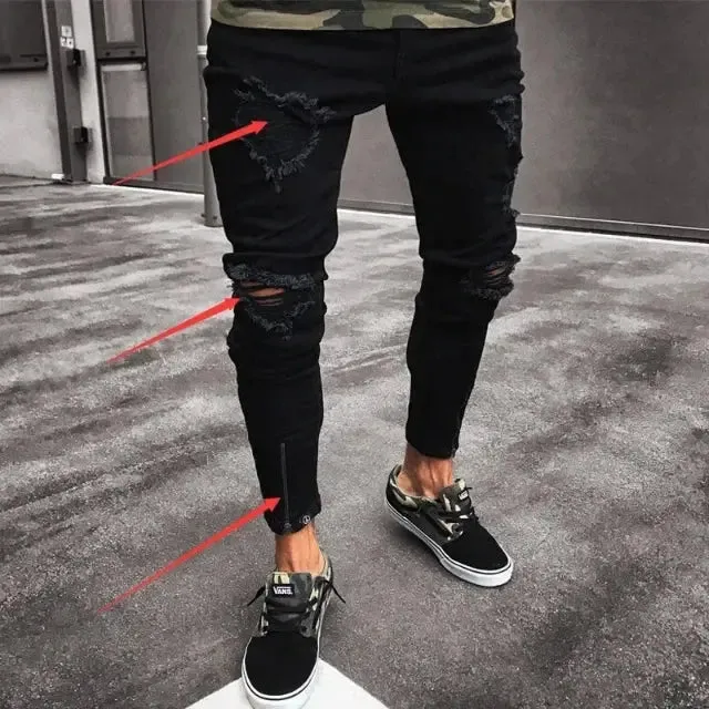 Stylish Ripped Skinny Jeans for Men