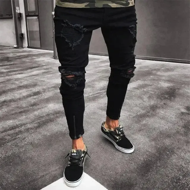 Stylish Ripped Skinny Jeans for Men