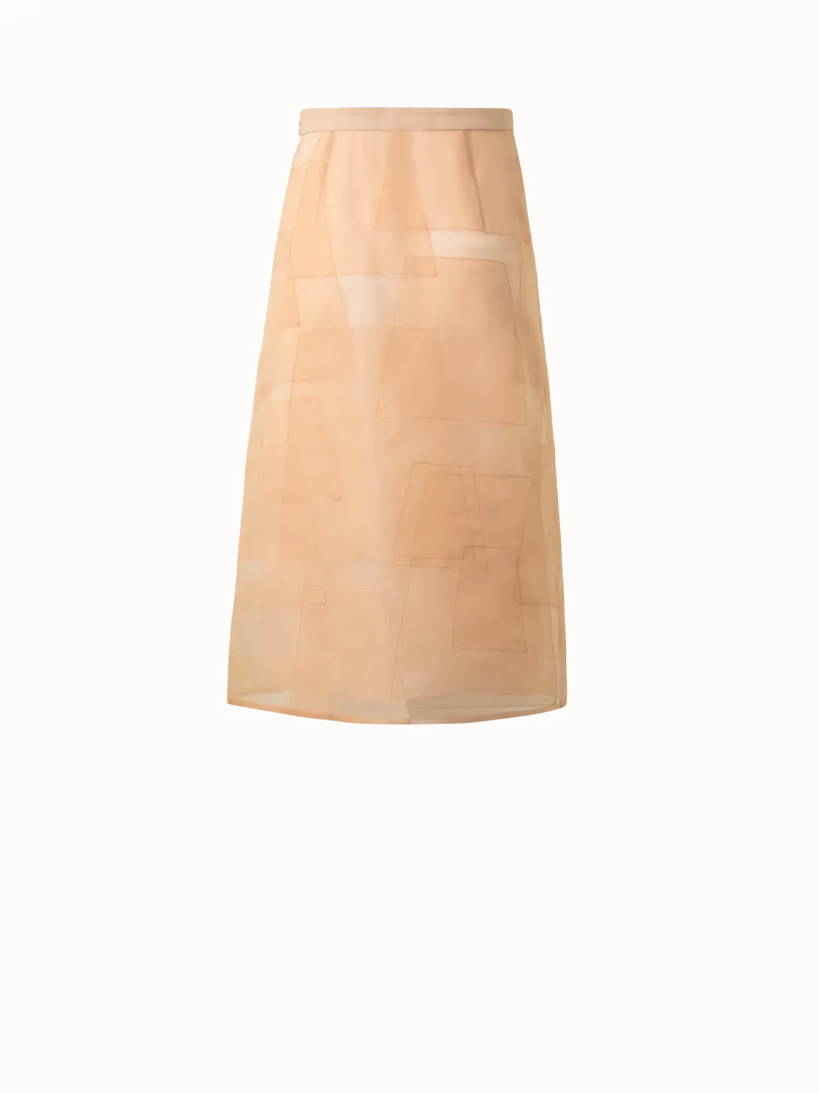 Trapezoid Embellished Sheer Organza Skirt