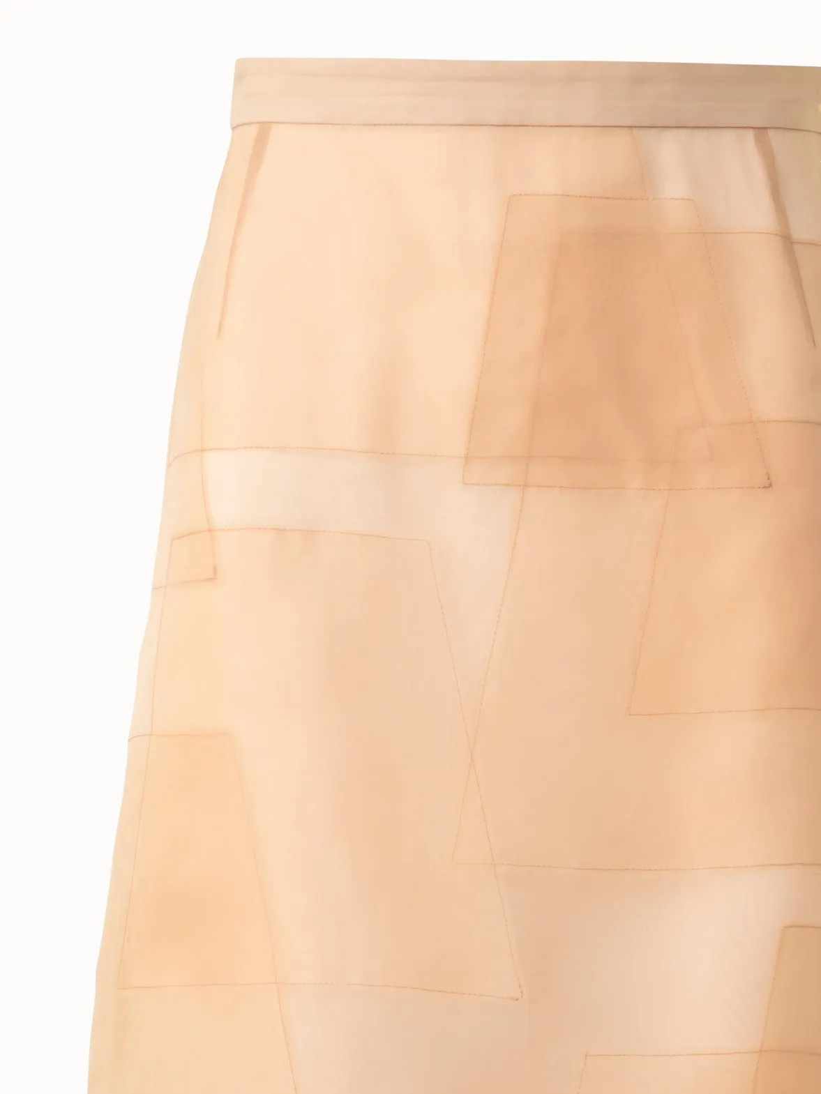 Trapezoid Embellished Sheer Organza Skirt