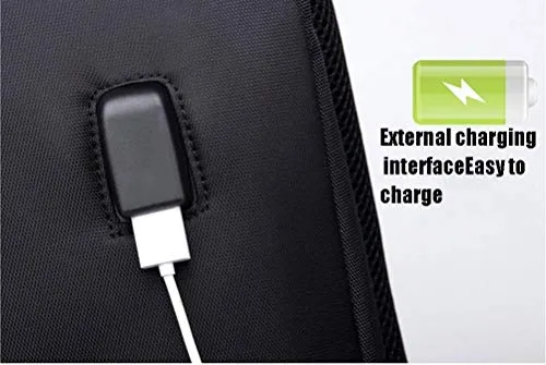 TRE Laptop Backpack Large Computer Backpack for Laptop with USB Charging Port Water-Repellent School Travel Backpack Casual Daypack for Business/College/Women/Men (Color : Black)