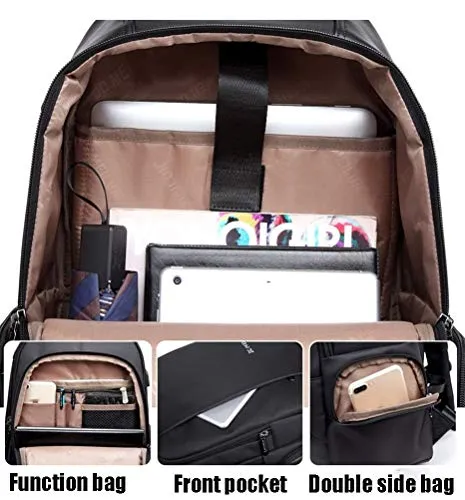 TRE Laptop Backpack Large Computer Backpack for Laptop with USB Charging Port Water-Repellent School Travel Backpack Casual Daypack for Business/College/Women/Men (Color : Blue)