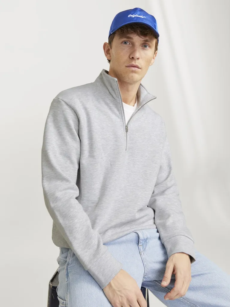 Urban Edge Half Zip White Melange Sweat