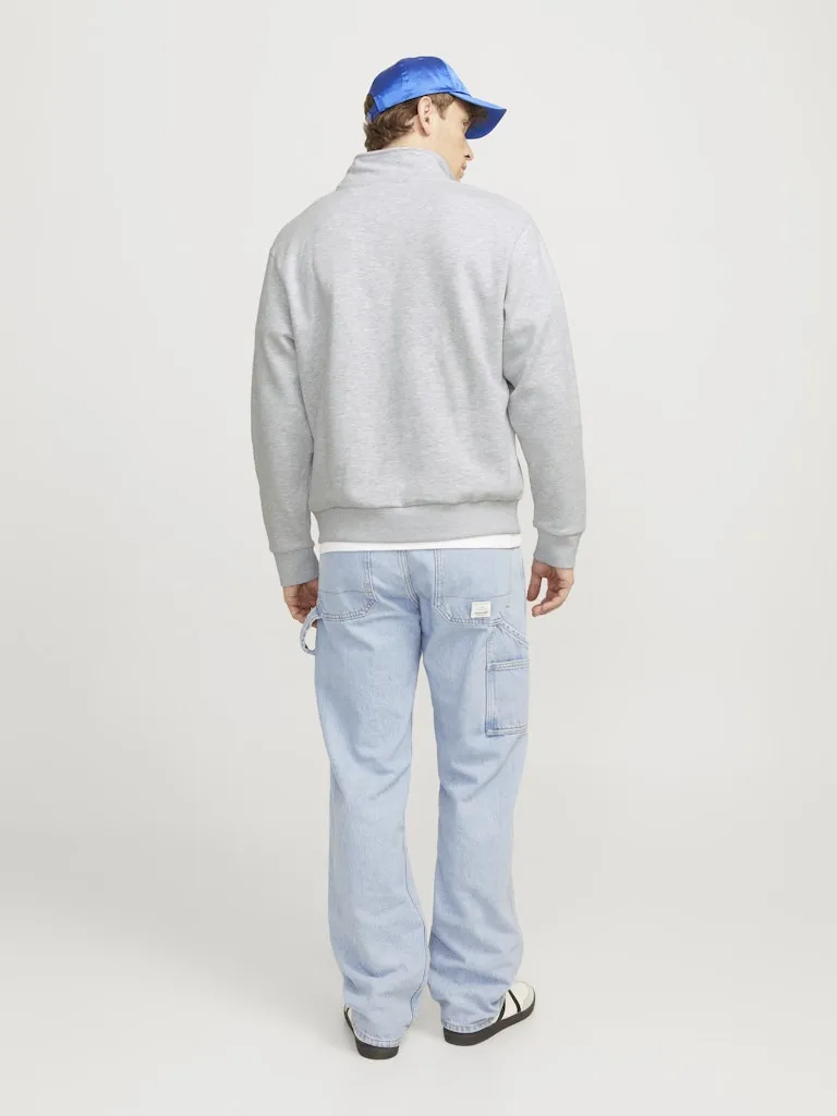 Urban Edge Half Zip White Melange Sweat