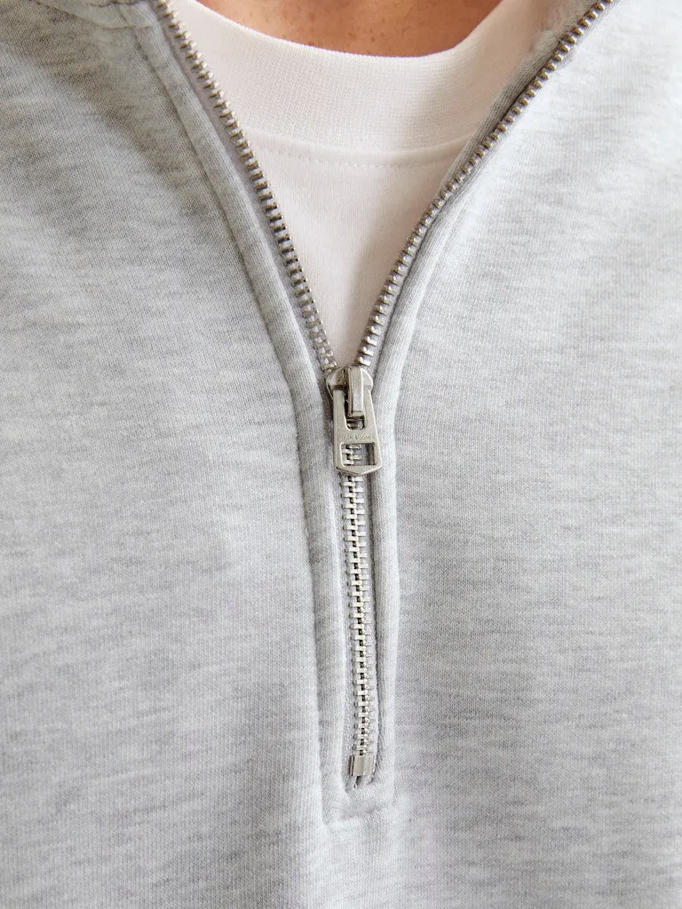 Urban Edge Half Zip White Melange Sweat