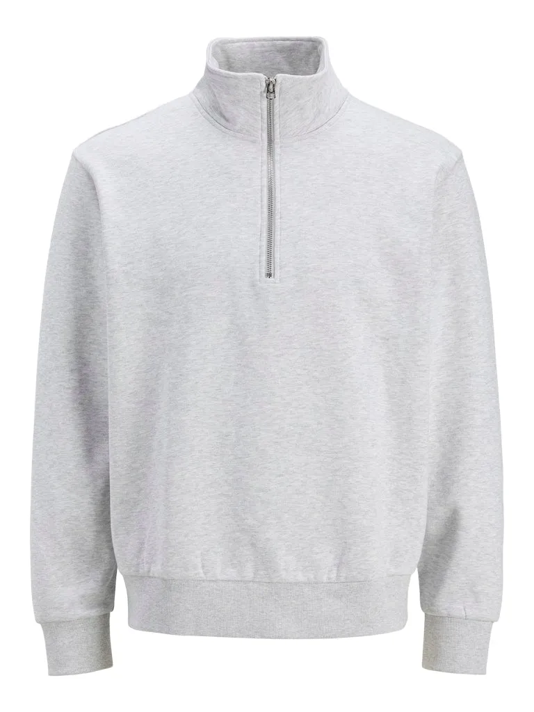 Urban Edge Half Zip White Melange Sweat