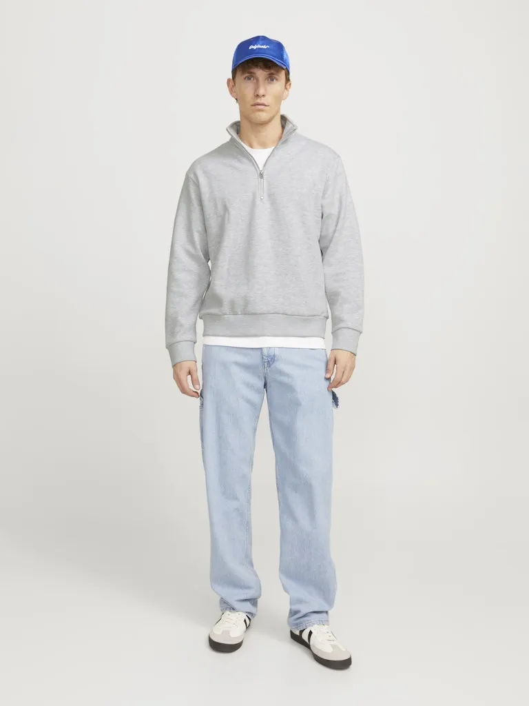 Urban Edge Half Zip White Melange Sweat