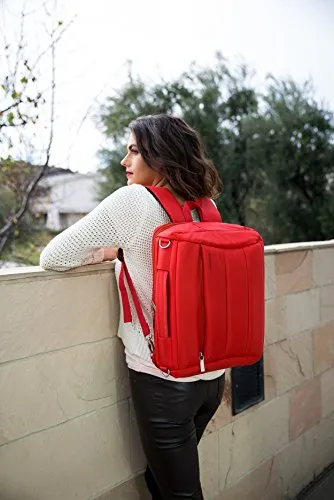 Vangoddy Bonni 3-In1 Laptop Messenger Bag Backpack Tote (Red) For Lenovo Yoga 710 15 / Ideapad Y700