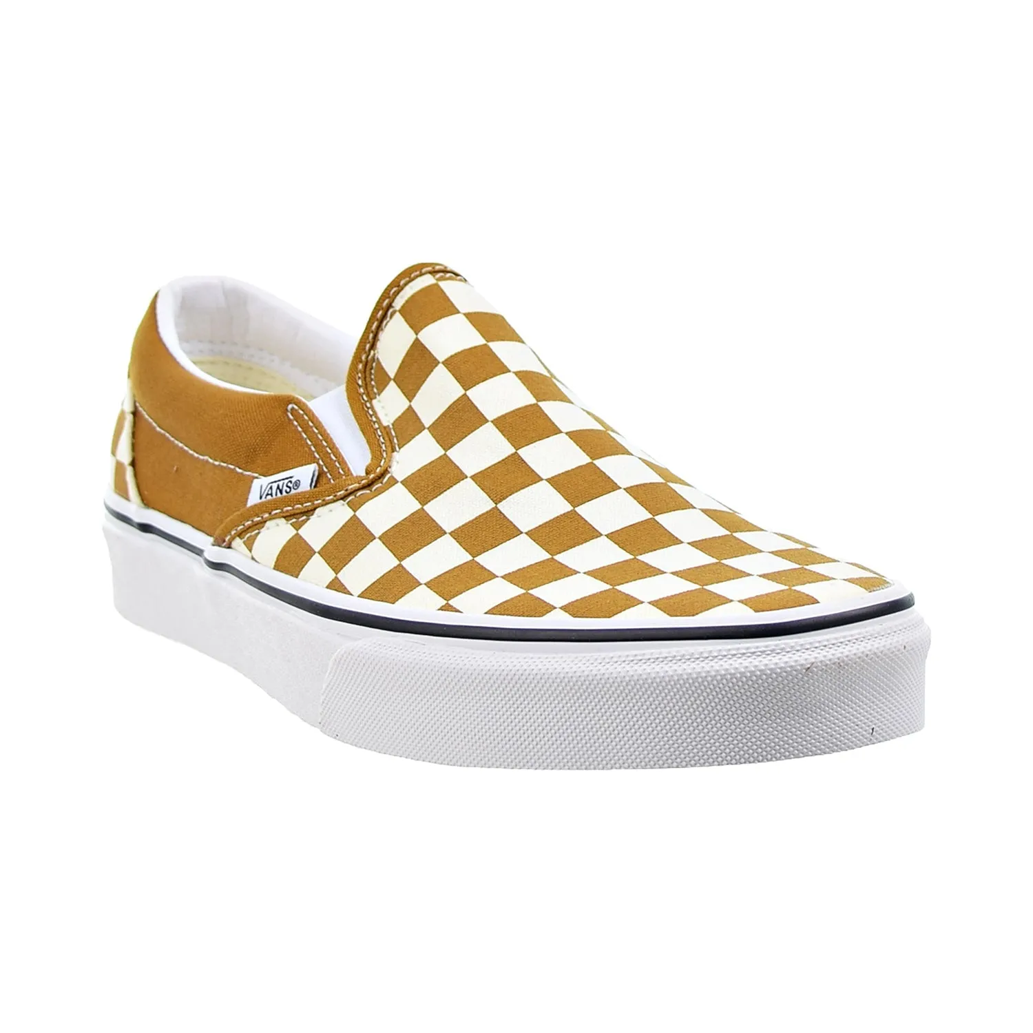Vans Classic Slip-On 'Checkerboard' Men's Shoes Golden Brown-True White