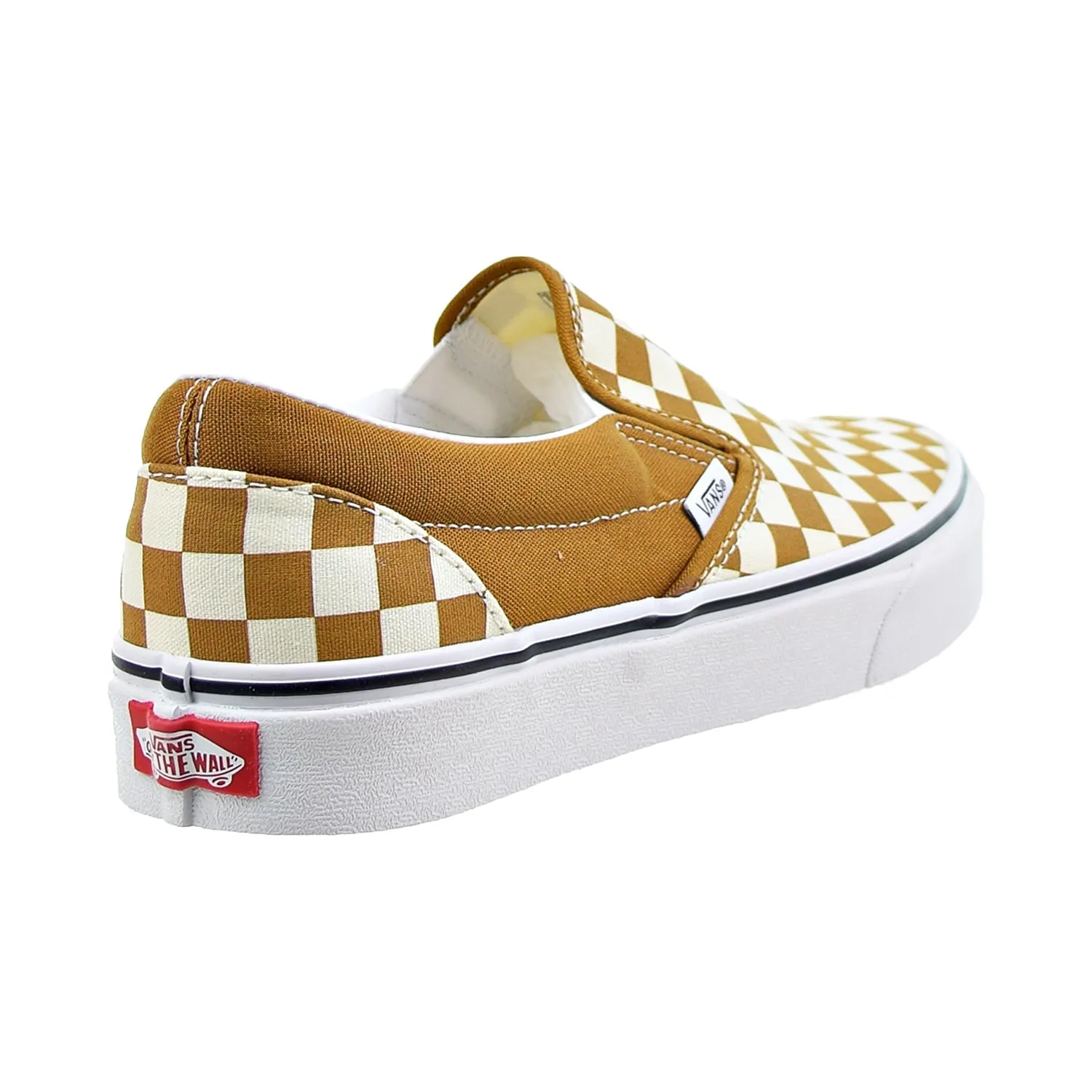 Vans Classic Slip-On 'Checkerboard' Men's Shoes Golden Brown-True White