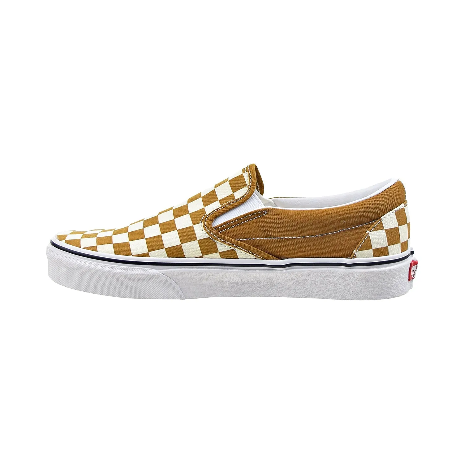 Vans Classic Slip-On 'Checkerboard' Men's Shoes Golden Brown-True White
