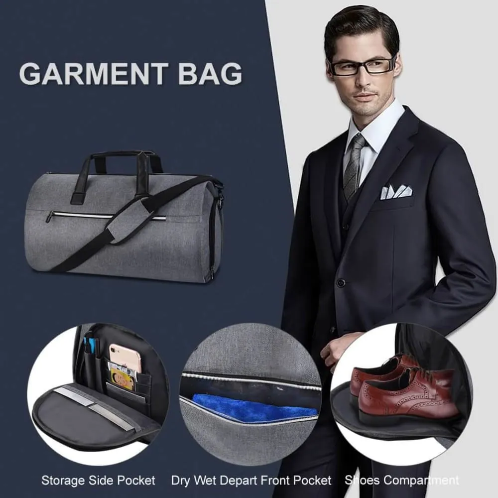 Vbiger Convertible Garment Bag Carry-on Large Duffel Bag Business Travel Bags with Shoulder Strap