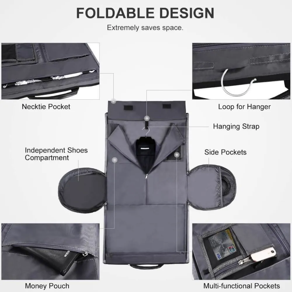 Vbiger Convertible Garment Bag Carry-on Large Duffel Bag Business Travel Bags with Shoulder Strap