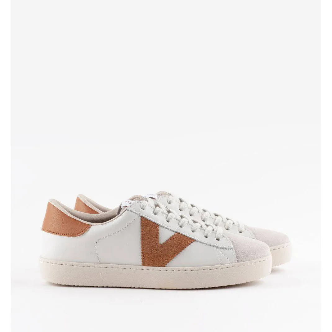 Victoria 1126142 Berlin Ladies Spanish Brown Leather Lace Up Trainers