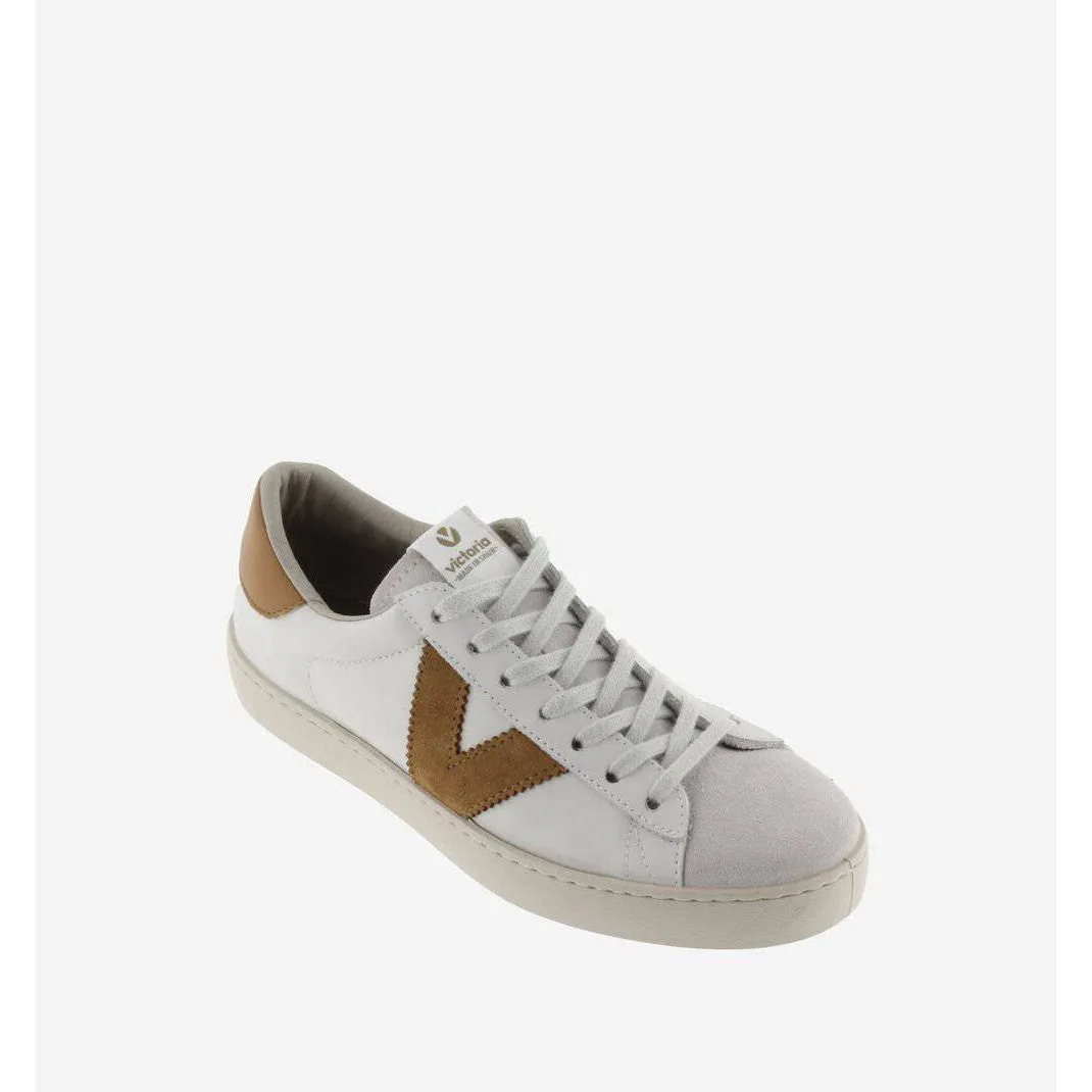 Victoria 1126142 Berlin Ladies Spanish Brown Leather Lace Up Trainers