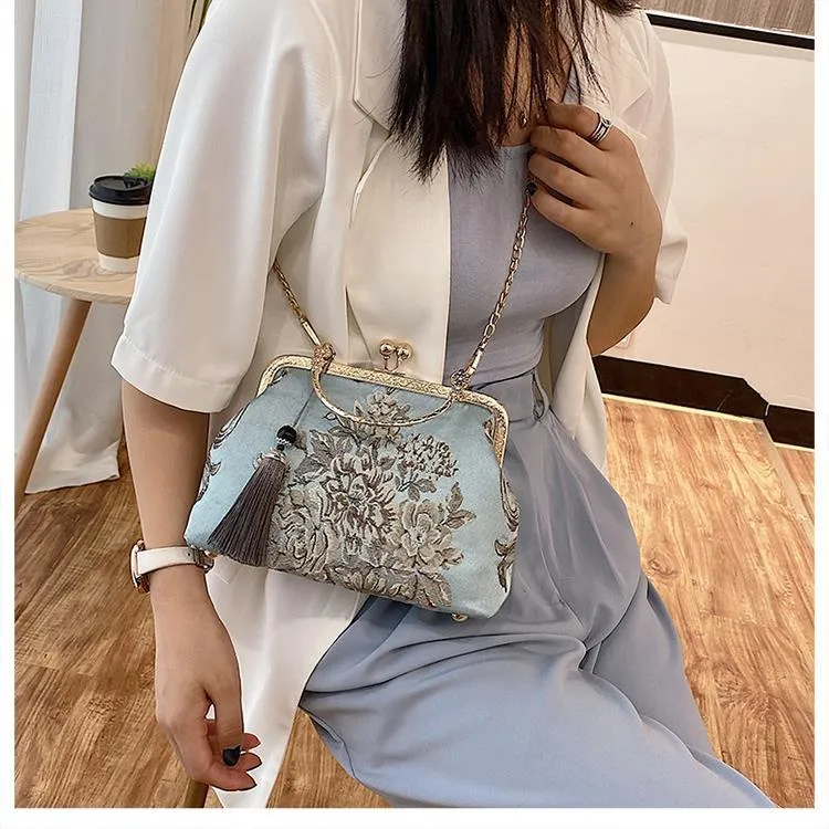 Vintage Tapestry Chain Shoulder Crossbody Messenger Bag