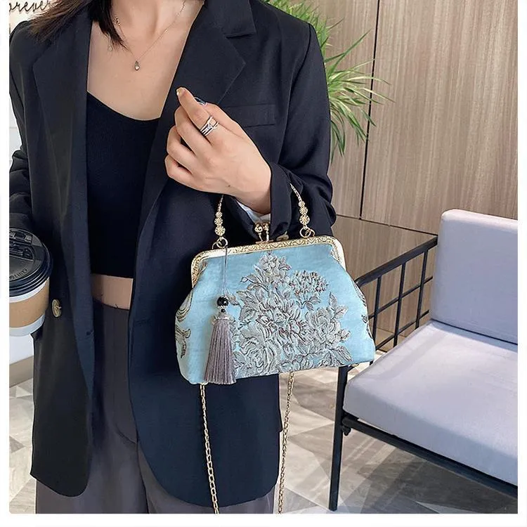 Vintage Tapestry Chain Shoulder Crossbody Messenger Bag