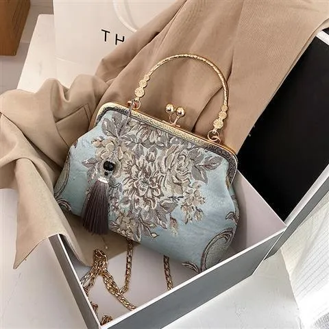 Vintage Tapestry Chain Shoulder Crossbody Messenger Bag