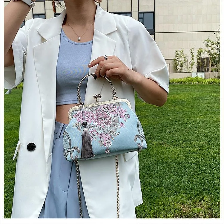Vintage Tapestry Chain Shoulder Crossbody Messenger Bag