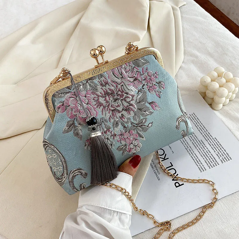 Vintage Tapestry Chain Shoulder Crossbody Messenger Bag