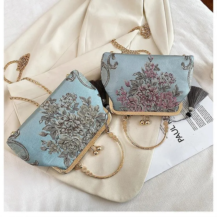 Vintage Tapestry Chain Shoulder Crossbody Messenger Bag