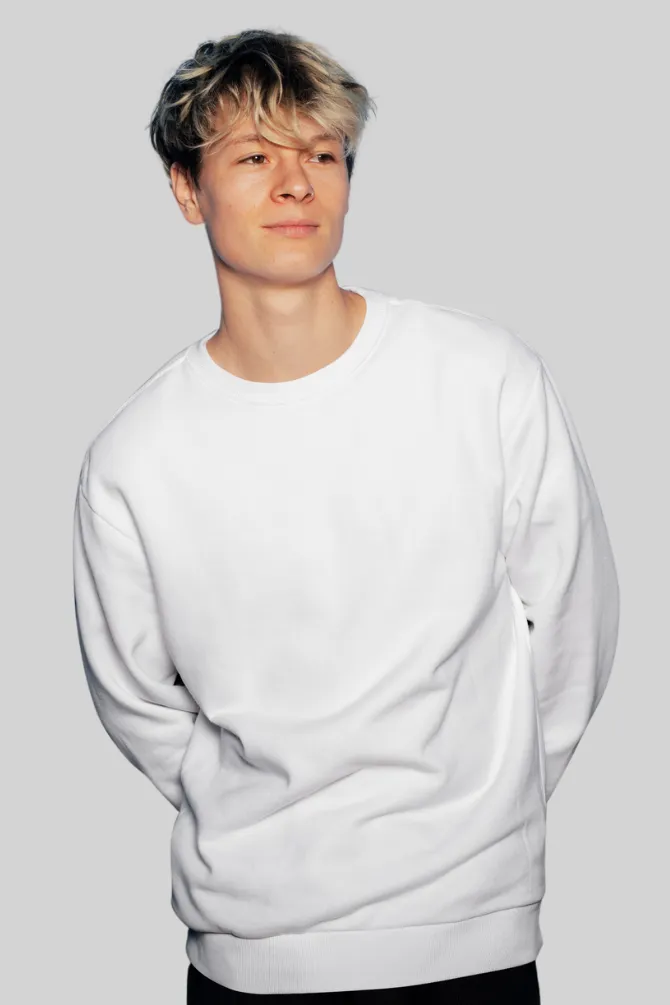 White Oversized Sweatshirt for men
