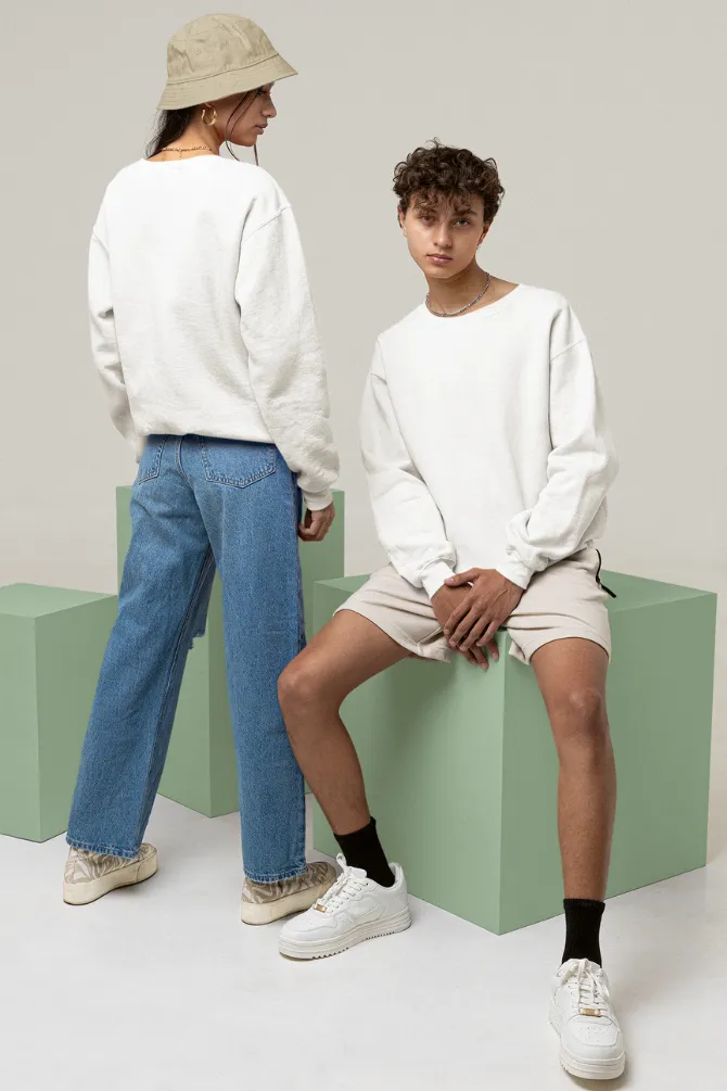 White Oversized Sweatshirt for men