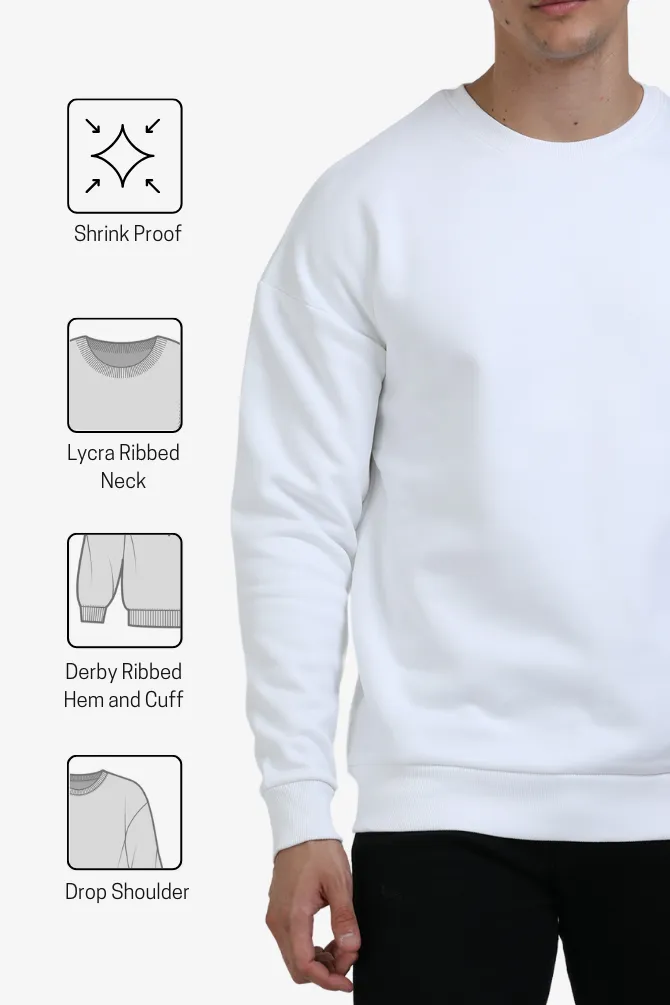 White Oversized Sweatshirt for men