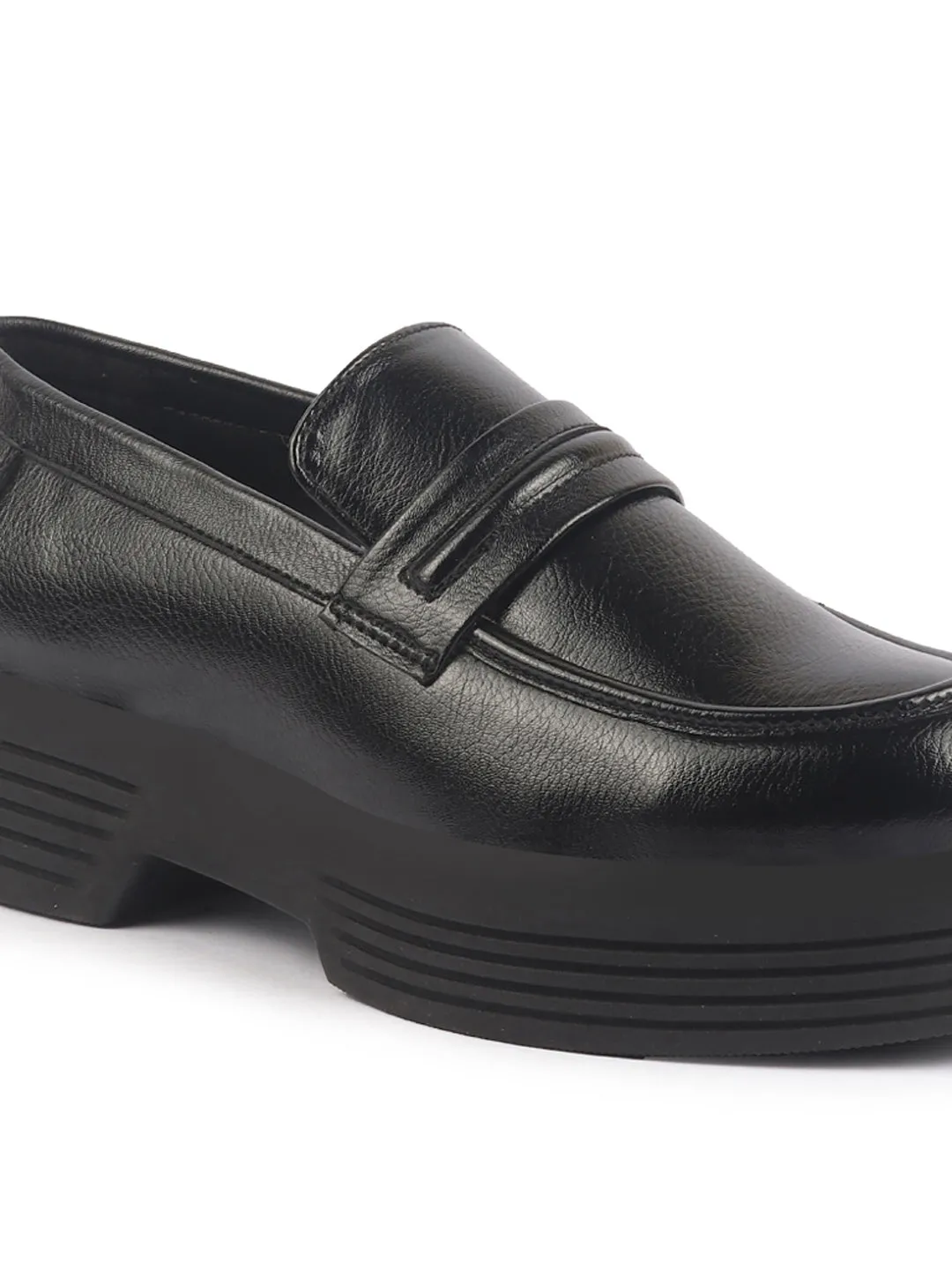 Women Black Height Enhancer Formal Office Classic Slip On Shoes|Office Meeting Slip On Shoe|Memory Cushioned Footbed