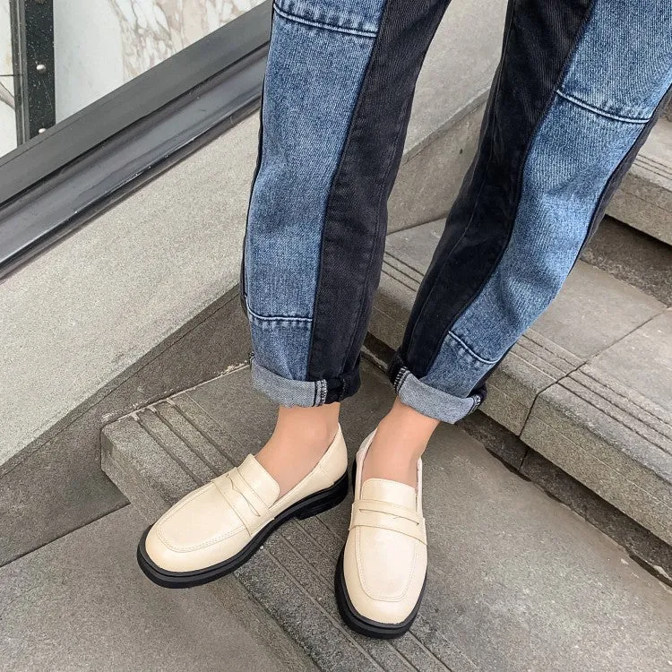 Women's Round Toe Flat Platform Slip on Shoes