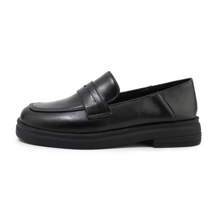 Women's Round Toe Flat Platform Slip on Shoes