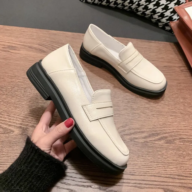 Women's Round Toe Flat Platform Slip on Shoes