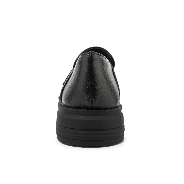 Women's Round Toe Flat Platform Slip on Shoes