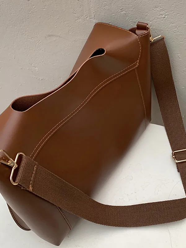 xakxx Casual Simple Chic Solid Color Shoulder Bag