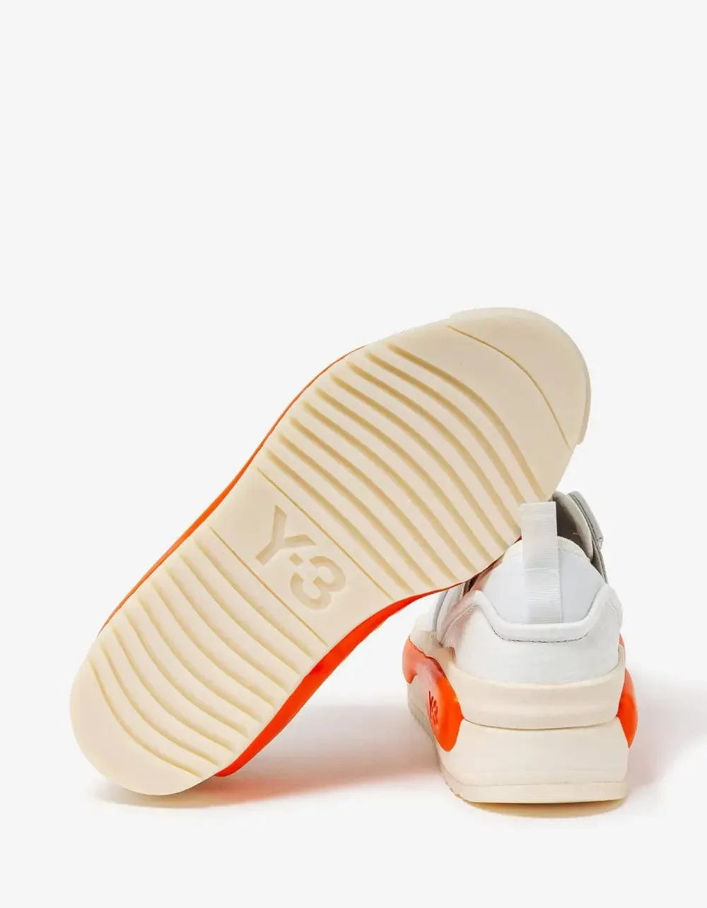 Y-3 White & Orange Hokori III Trainers