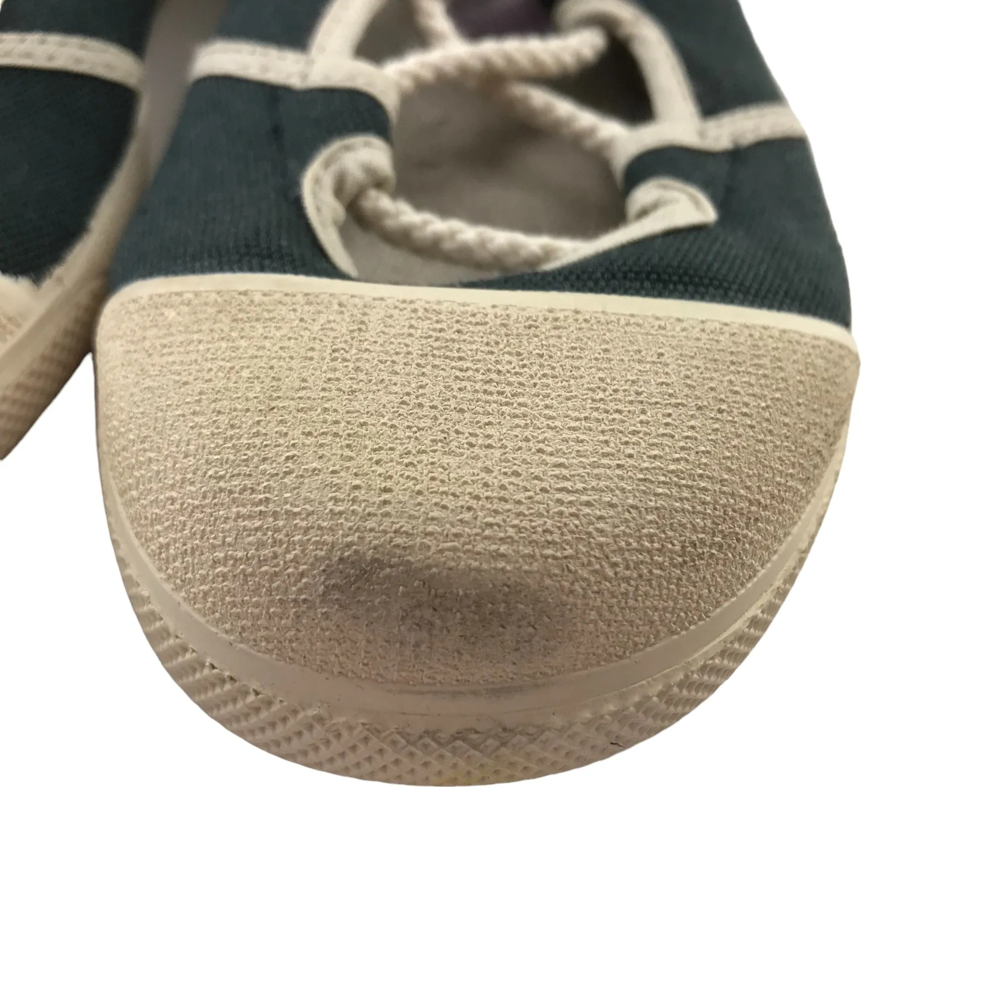 Zara Flats Shoe Size 13 Junior Navy Ballerina Style with White Toe Cap